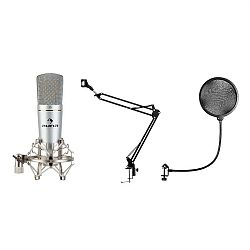 Auna MIC-920, USB, mikrofonkészlet, forgókar, POP filter, védőtáska