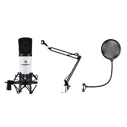 Auna MIC-920, USB, mikrofonkészlet, V4, forgókar, POP filter, védőtáska