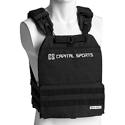 Capital Sports Battlevest 2.0, súlymellény, 2 x 2 súly 2,6 & 4,0 kg, fekete