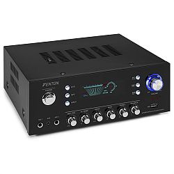 Fenton AV120FM, sztereó HiFi erősítő, 120 W RMS, (2 x 60 W 8 Ohm-ra), BT/USB/AUX