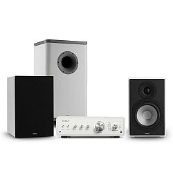 Numan Drive 802, sztereo készlet, erősítő, hangfal, subwoofer, burkolat, fehér/szürke