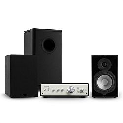 Numan Drive 802, sztereo készlet, erősítő, polc hangfal, subwoofer, burkolat, fekete