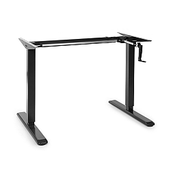 OneConcept Multidesk, állítható magasságú íróasztal, manuális, 73-123 cm, fekete