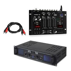 Skytec SPL700EQ, PA erősítő szett, Resident DJ 22 BT 2CH keverőpulttal