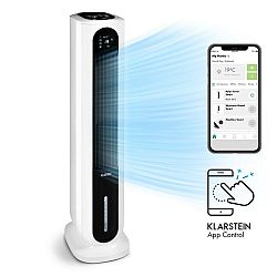 Klarstein Polar Tower Smart, ventilátor, léghűtő, 7L, 85W, távirányító, 5x hűtődoboz