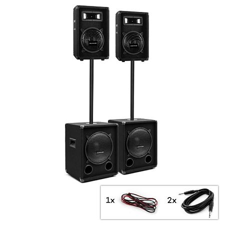 Auna Pro PW-Series MKII, passzív PA készlet, 2 x subwoofer + 2 x 2-sávos hangfal