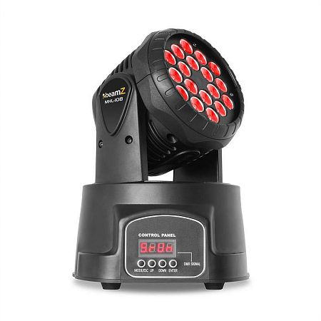 Beamz MHL, Moving Head Wash, 18 x 3 W, RGB DMX, fekete