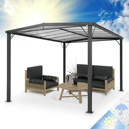 Blumfeldt Pantheon Solid Sky Flat, pergola, fedél, 3 × 4 m, polikarbonát