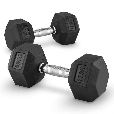 Capital Sports Hexbell 27,5 Dumbbell, egykezes súlyzó pár, 27,5 kg