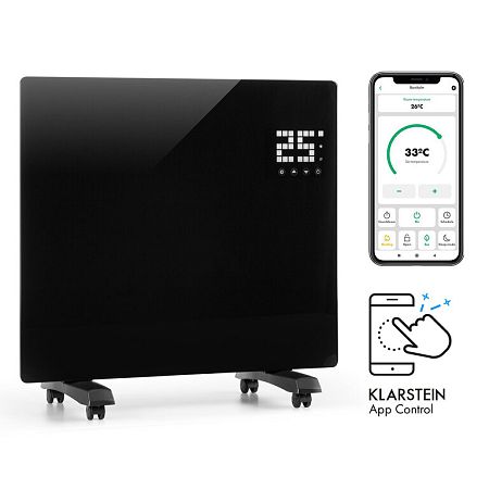 Klarstein Bornholm Single Smart, konvektor, 1000 W, vezérlés applikáción keresztül, fekete