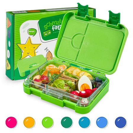 Klarstein junior Lunchbox, 6 rekesz, 21,3 x 15 x 4,5 cm (Sz x Ma x Mé), BPA-mentes