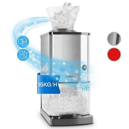 OneConcept Icebreaker, jégkása készítő gép, 15 kg/h, 3,5 L térfogat, jégtartó, rozsdamentes acél