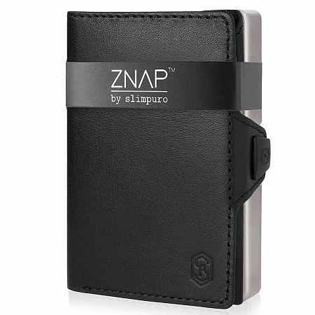 Slimpuro ZNAP, vékony pénztárca, 8 kártya, érmetartó, 8,9 x 1,5 x 6,3 cm (SZ x M x M), RFID védelem