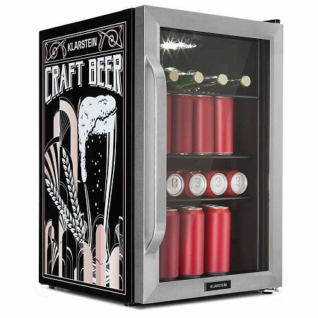 Klarstein Beersafe 70 Craft Beer Edition, hűtőszekrény, 70 liter, üvegajtó, rozsdamentes acél