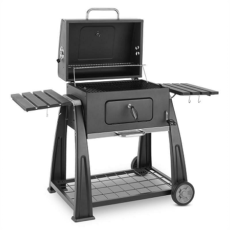 Klarstein Bigfoot faszenes grillező, füstölő, BBQ grill, 55 x 40 cm, acél, fekete