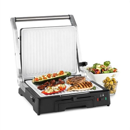 Klarstein Burgermeister 3 az 1-ben kontakt grill, asztali grill, panini grill, 2000 W, rozsdamentes acél