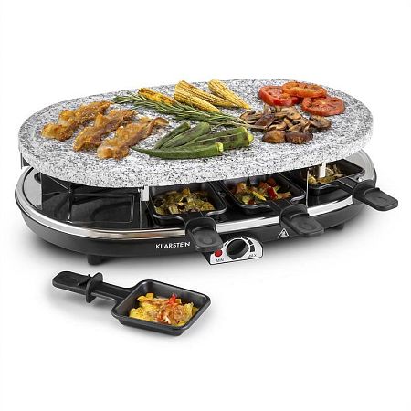 Klarstein Steaklette, raclette grill, 1500 W, gránitlappal, 8 személyre