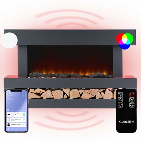 Klarstein Studio Light & Fire 3 Smart, kandalló, 1000/2000 W, MDF, WiFi Control