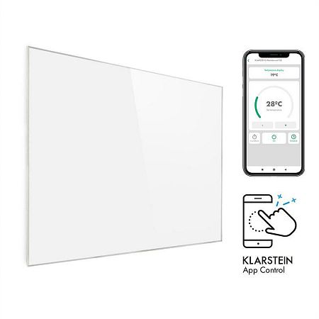 Klarstein Wonderwall 1200 Smart, infravörös hősugárzó, 100 x 120 cm, 1200 W, heti időzítő, IP24, fehér