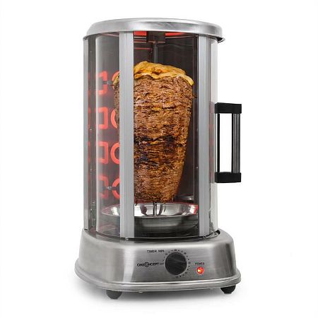 OneConcept Kebap Master Pro, vertikális grill, 1500 W, ezüst